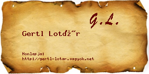 Gertl Lotár névjegykártya